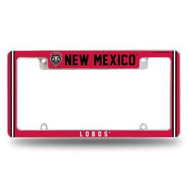 Rico Industries - New Mexico Lobos Chrome Metal License Plate Frame with Full Frame Team Color Graphics - Multi
