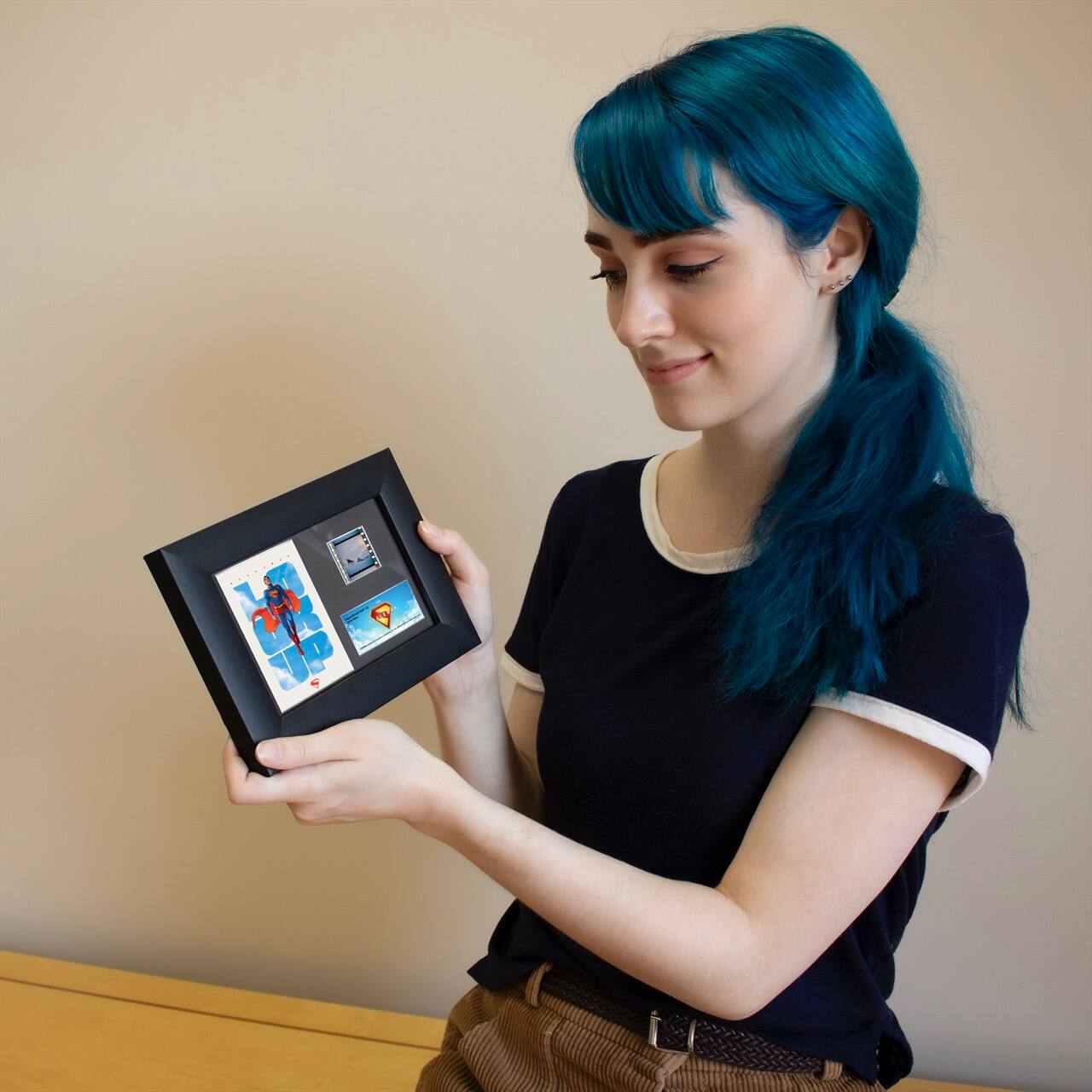 Alt View 1. Trend Setters - Superman (2025) (Look Up) Minicell FilmCells™ Framed Desktop Presentation - Multicolor.