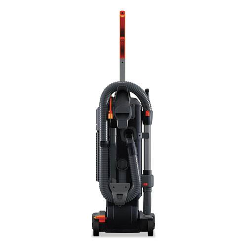 Left. Hoover - CH54113 13 in. Cleaning Path HushTone Vacuum Cleaner with Intellibelt - Gray/Orange - Gray/Orange.
