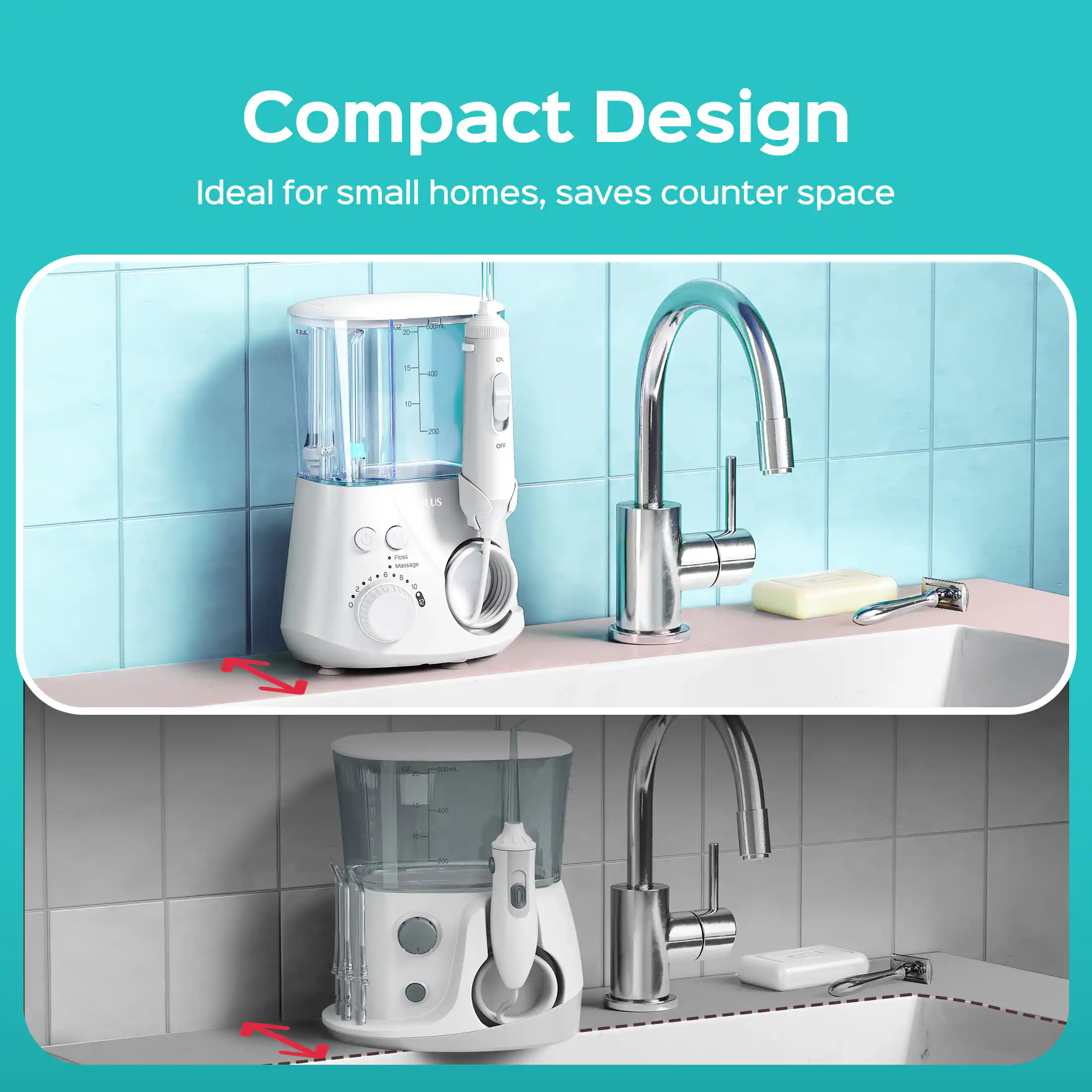 Compact Design  
Ideal for small homes, saves counter space