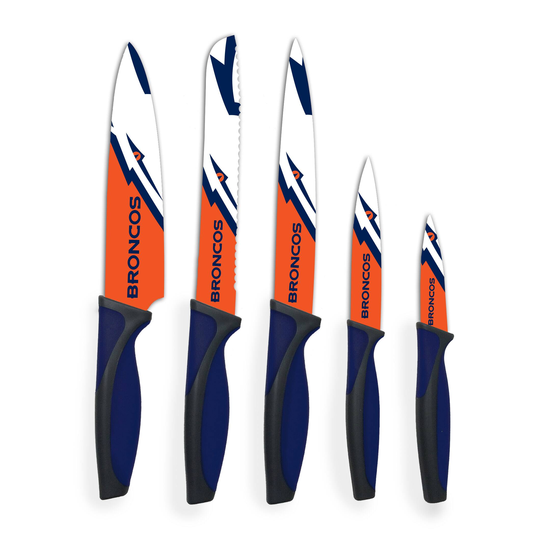 Woodrow - 5-Piece Stainless Steel Cutlery Knife Set - Multicolor