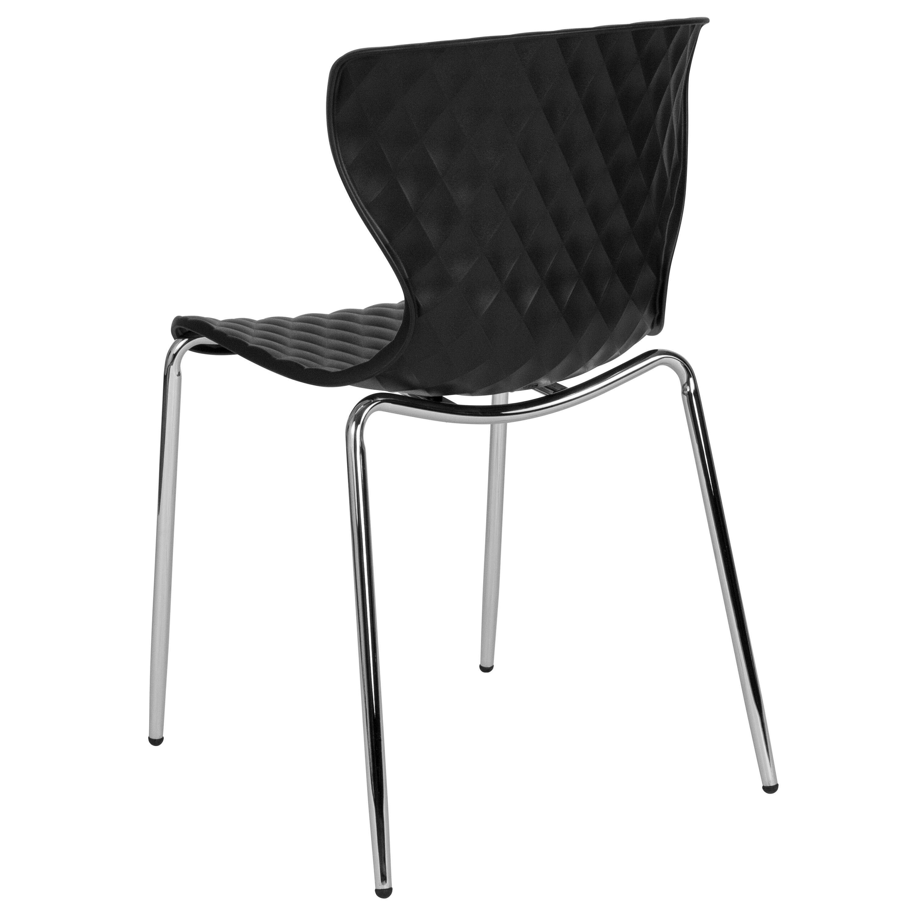 Alt View 5. Emma + Oliver - Contemporary Design Accent Dining Plastic Stack Chair - Black.