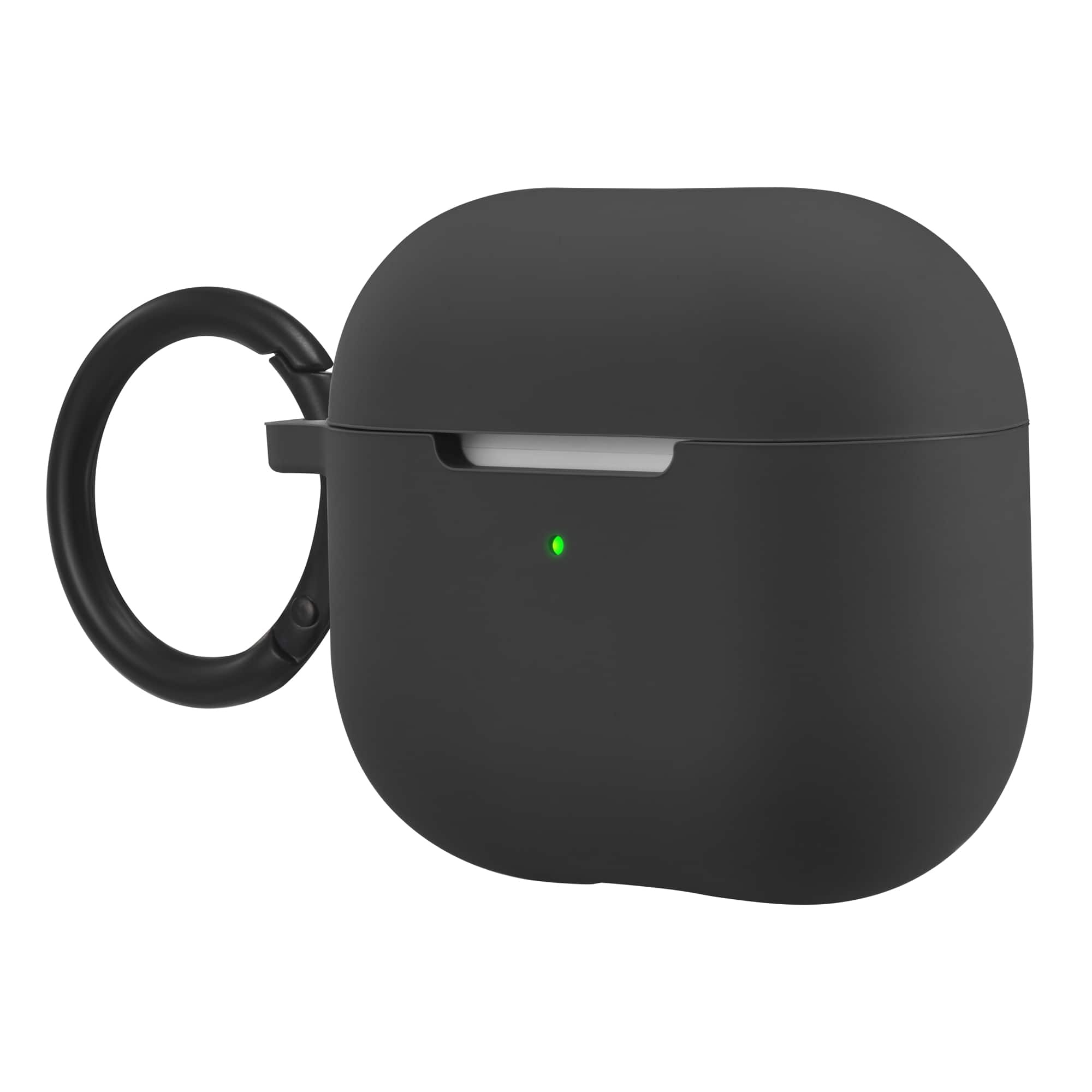 Left. Best Buy essentials™ - Silicone Case for Apple AirPods 3rd Generation - Black.