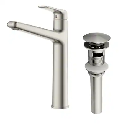 Front. Boyel Living - Brushed Nickel Single Handle Bathroom Faucet Solid Brass - Brushed Nickel.