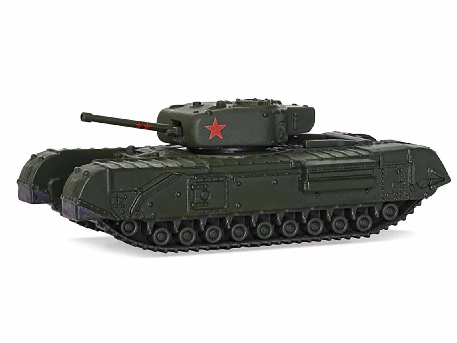 Left. Corgi - Churchill Mk III Infantry Tank USSR "World of Tanks" Video Game Diecast Model by Corgi - Green.