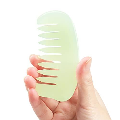 Front. Vulpecula Spade - Gua Sha Comb, Natural Guasha Stone Jade, Head Scalp Caring Massage Comb, Body Gua Sha Scraping Massage Tool, Gua Sha.