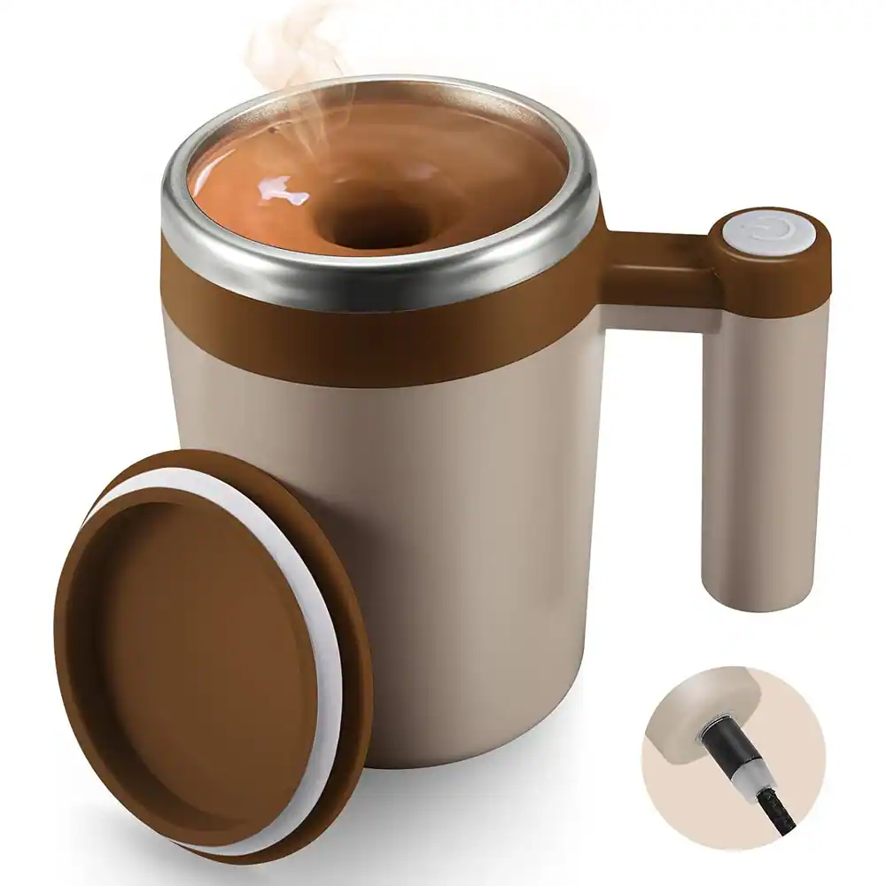 Front. Schertz - Self-Stirring Rechargeable Coffee Mug with Magnetic Stirrer, 13oz Coffee - coffee.