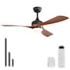 Front. Sofucor - 52'' Ceiling Fans Light Kit Dimmable LED Quite Reversible DC Modern Indoor Outdoor Ceiling Fan for Farmhouse Bedroom - Brown.