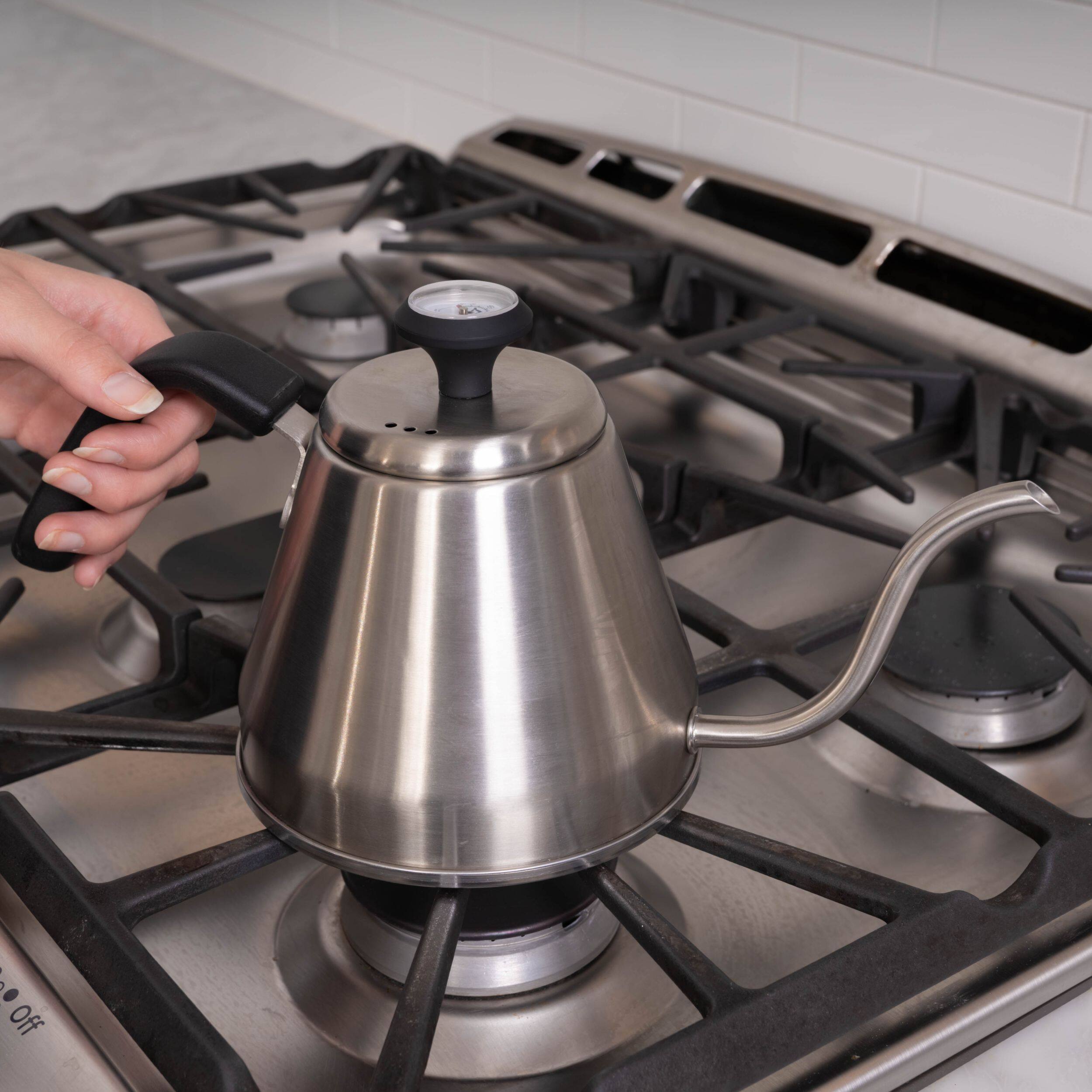 Alt View 2. Escali - London Sip Stainless Steel Kettle w/ Beverage Thermometer, 1.2L Silver - Silver.