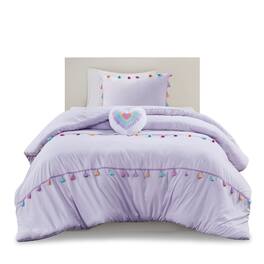 Gracie Mills - Pinnacle 4-PC Tassel Comforter Set - Lavender