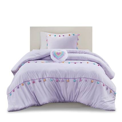Front. Gracie Mills - Gracie Mills Pinnacle 4-PC Tassel Comforter Set - Lavender.