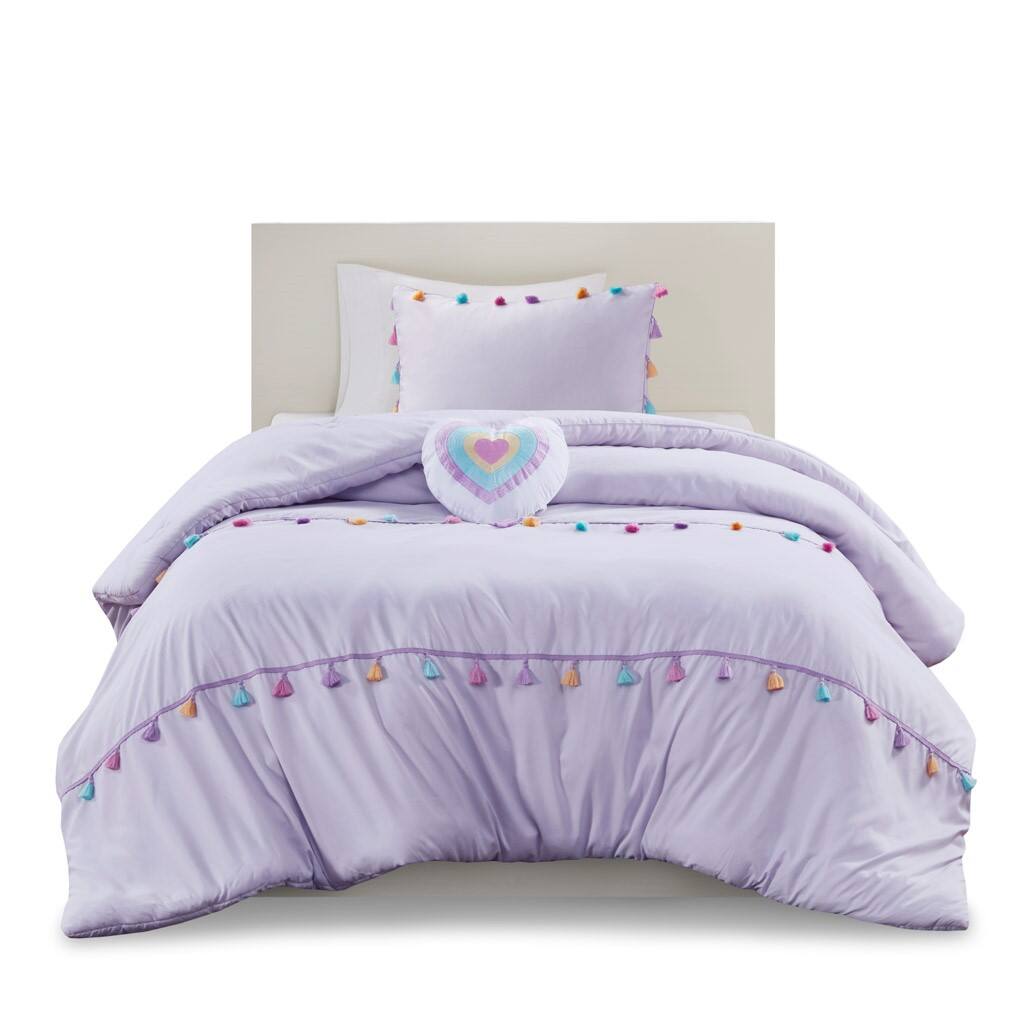 Front. Gracie Mills - Gracie Mills Pinnacle 3-PC Tassel Comforter Set - Lavender.