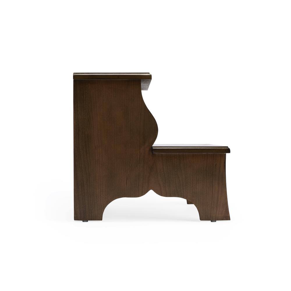 Angle. Butler Specialty - Melrose Praline Step Stool - Dark Brown.