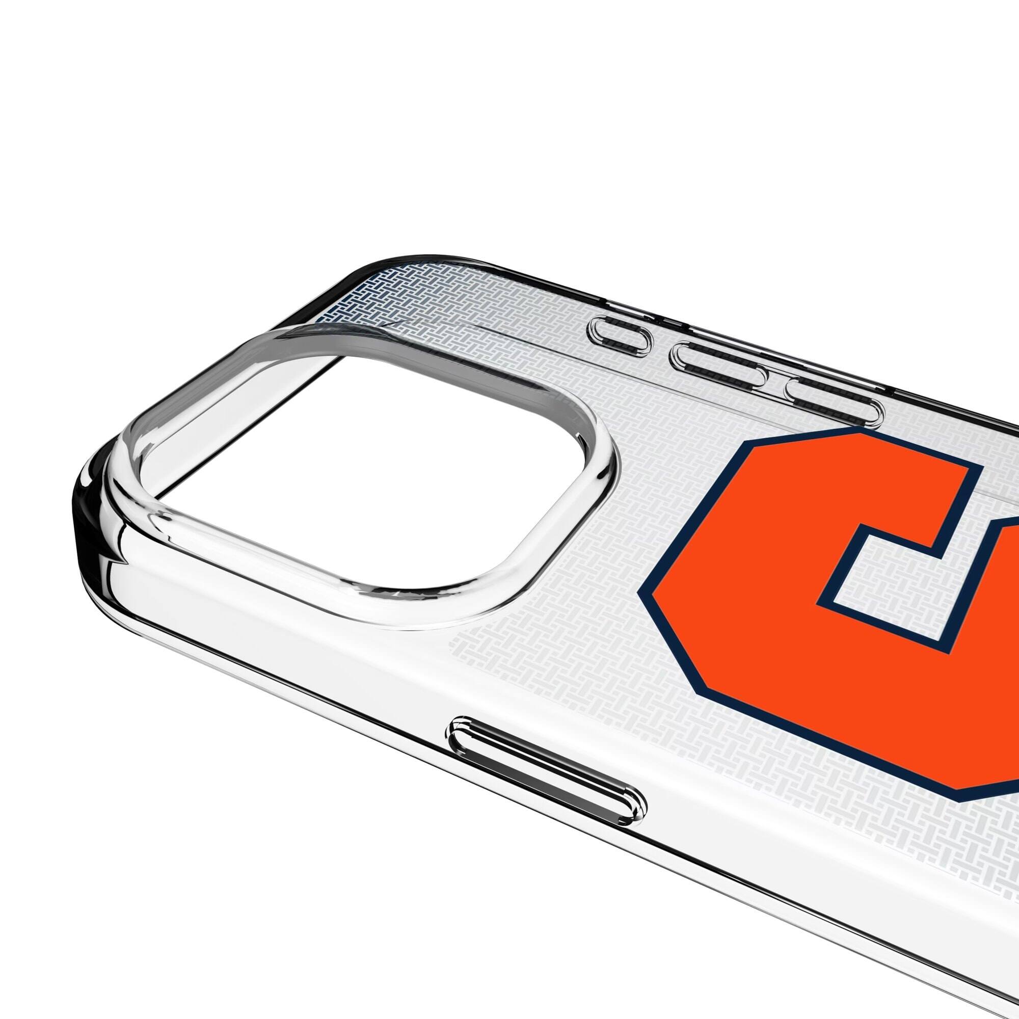 Alt View 2. Keyscaper - Syracuse Orange Linen Logo iPhone Clear Case - 16 Plus - Multicolor.