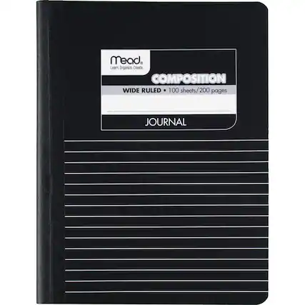 mead Learn. Organize. Create.
COMPOSITION
WIDE RULED • 100 sheets/200 pages
JOURNAL