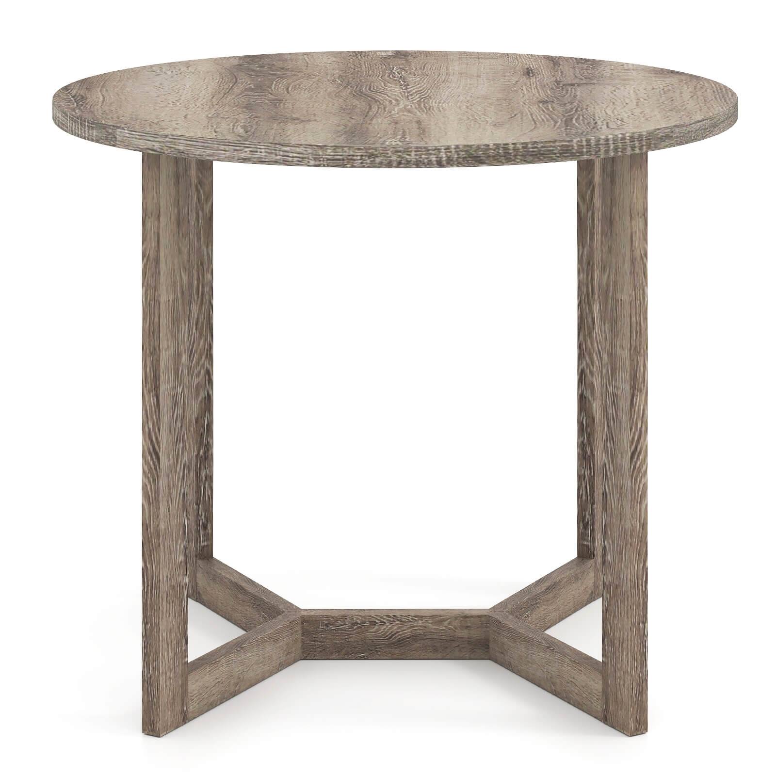 Angle. Costway - Costway 36 Inch Wood Dining Table for 2-4 People with Wing-shaped Pedestal Base Gray - Gray.