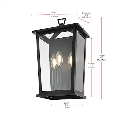 Width 9.5" (24.13cm)
Extension 7.5" (19.05cm)
Height 16" (40.64cm)
Length 11.8" (30cm)
Width 6.3" (16cm)