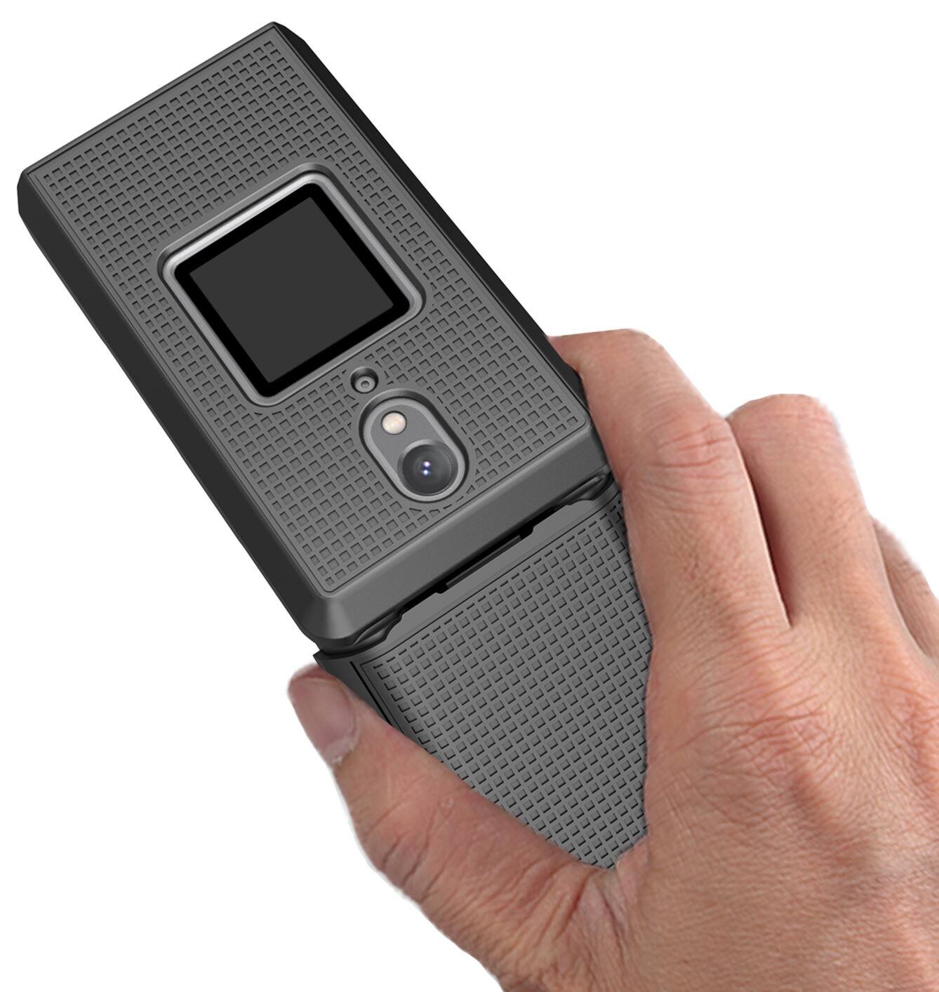 Alt View 3. Nakedcellphone - Hard Case for CAT S22 Flip Phone - Black.