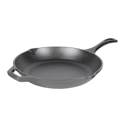 Front. Lodge - Chef Collection 10" Pre-Seasoned Cast Iron Skillet - Kitchen Essential for Frying & Searing - Black.