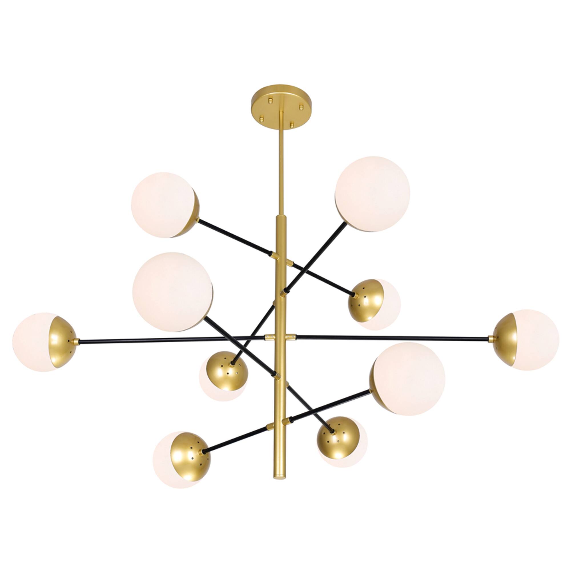 Left. CWI Lighting - Compass 10 Light Chandelier With Medallion Gold Finish - Medallion Gold.