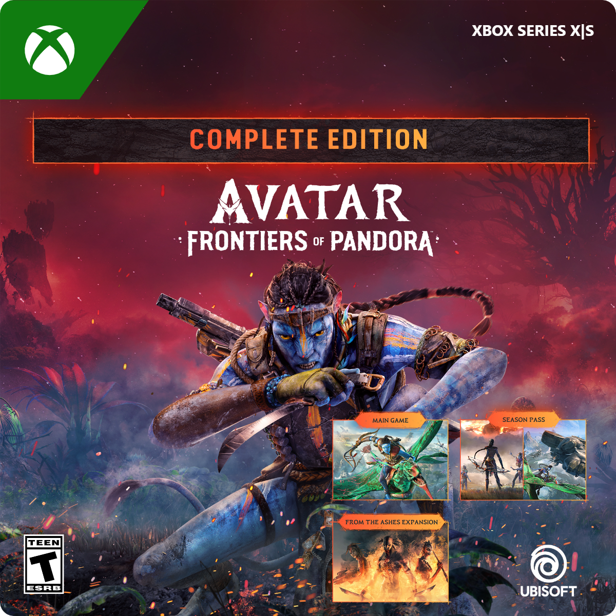 XBOX SERIES X|S
COMPLETE EDITION
AVATAR FRONTIERS OF PANDORA
MAIN GAME
SEASON PASS
FROM THE ASHES EXPANSION
TEEN T ESRE
UBISOFT - T (Teen 13+)