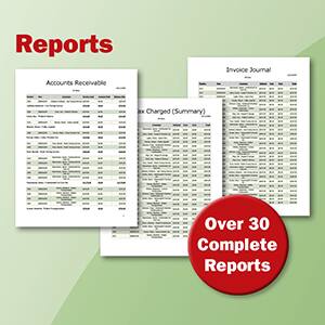 Reports

Accounts Receivable

Invoice Journal

2x Charged (Summary)

Over 30 Complete Reports