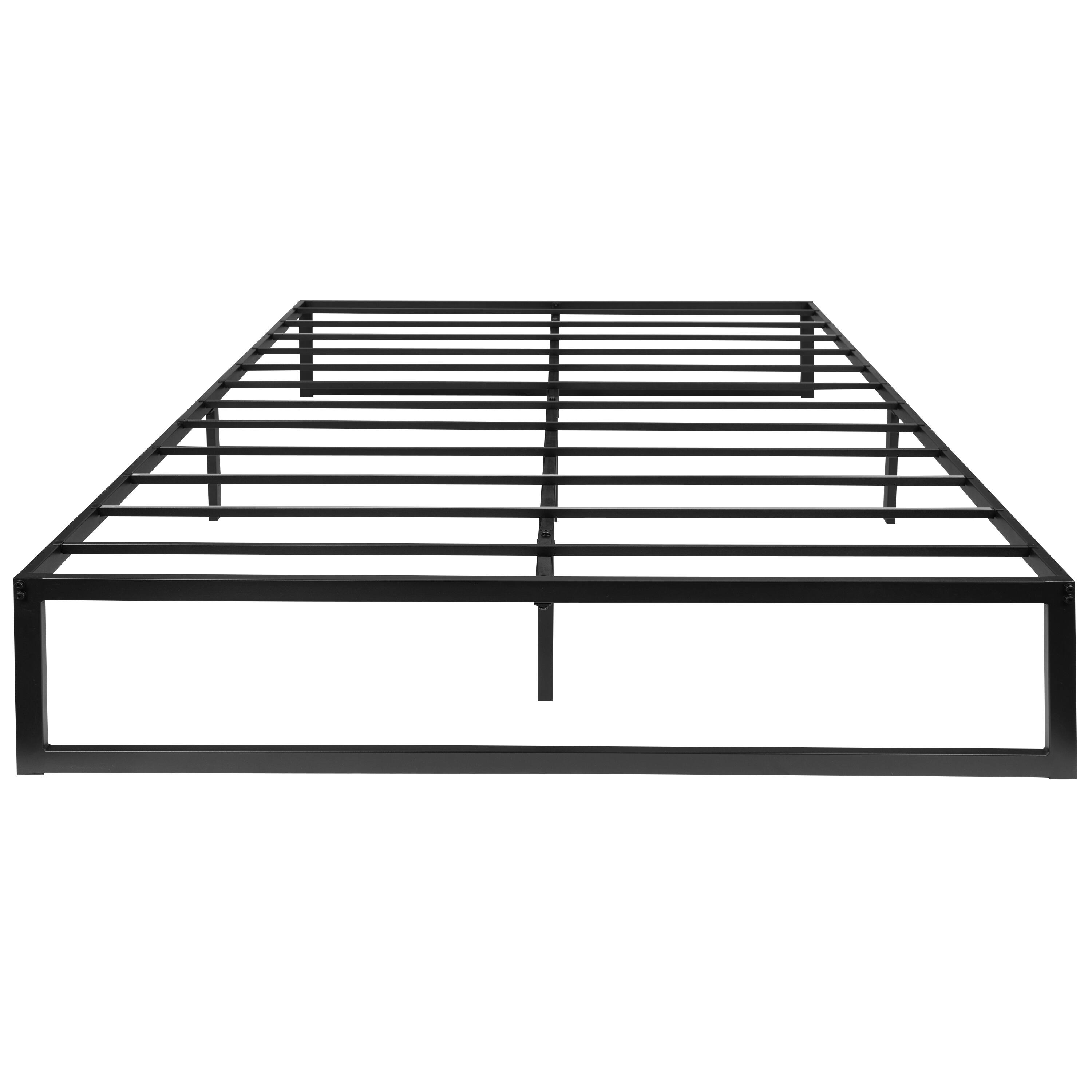 Alt View 8. Emma + Oliver - 14" Metal Platform Bed with Steel Slat Support and 12.5" of Underbed Storage - No Box Spring or Foundation Required - Black.