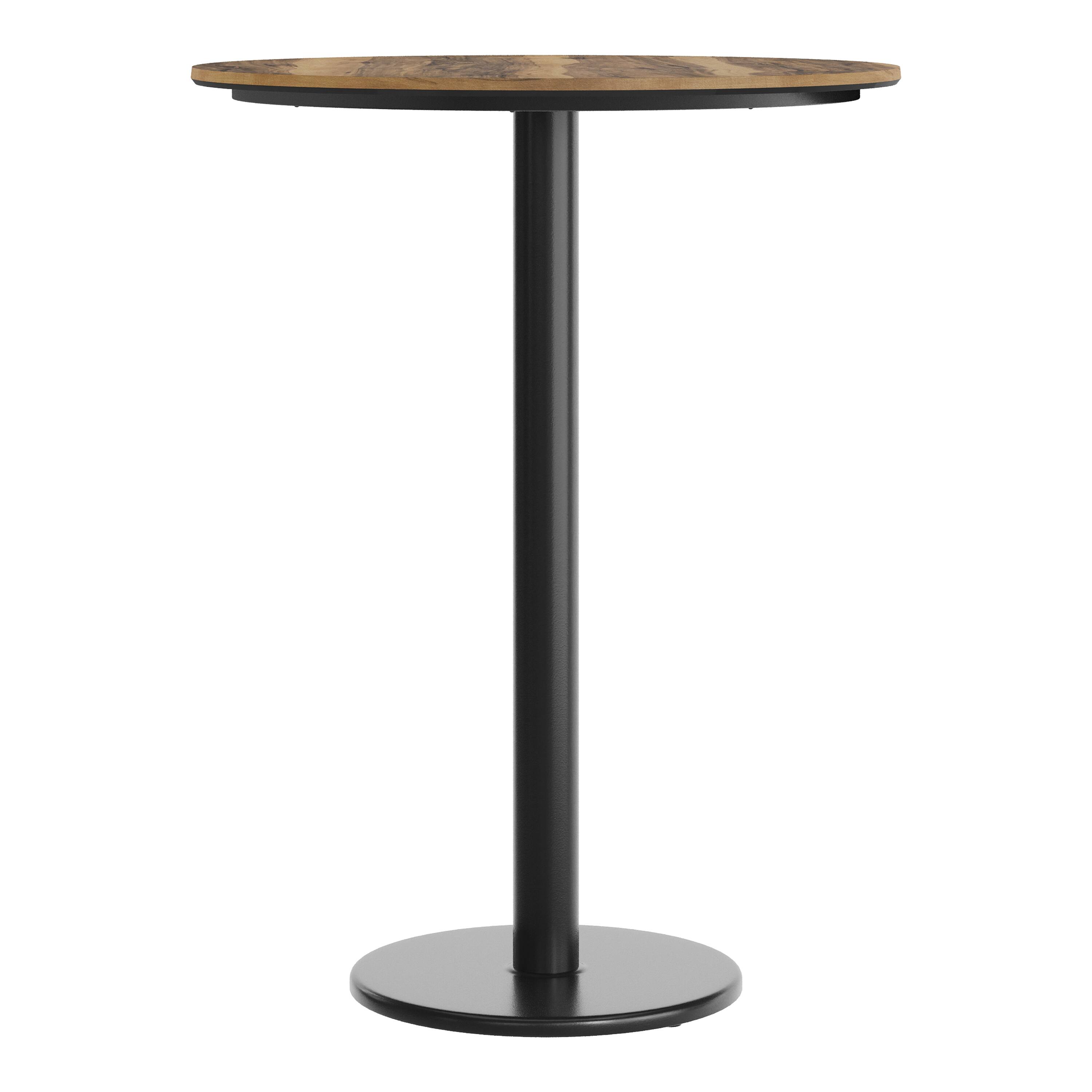 Alt View 7. Emma + Oliver - PureShield Tabletop with Seam-Free Surface Innovation and Bar Height Base - Natural/Black Base.