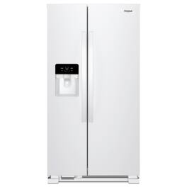 Whirlpool - 25 Cu. Ft. Side-by-Side Refrigerator with Frameless Glass Shelves - White