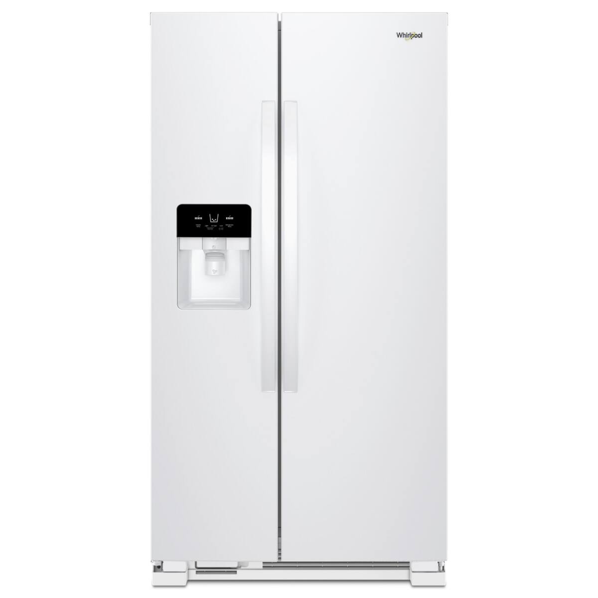 Front. Whirlpool - 25 Cu. Ft. Side-by-Side Refrigerator with Frameless Glass Shelves - White.