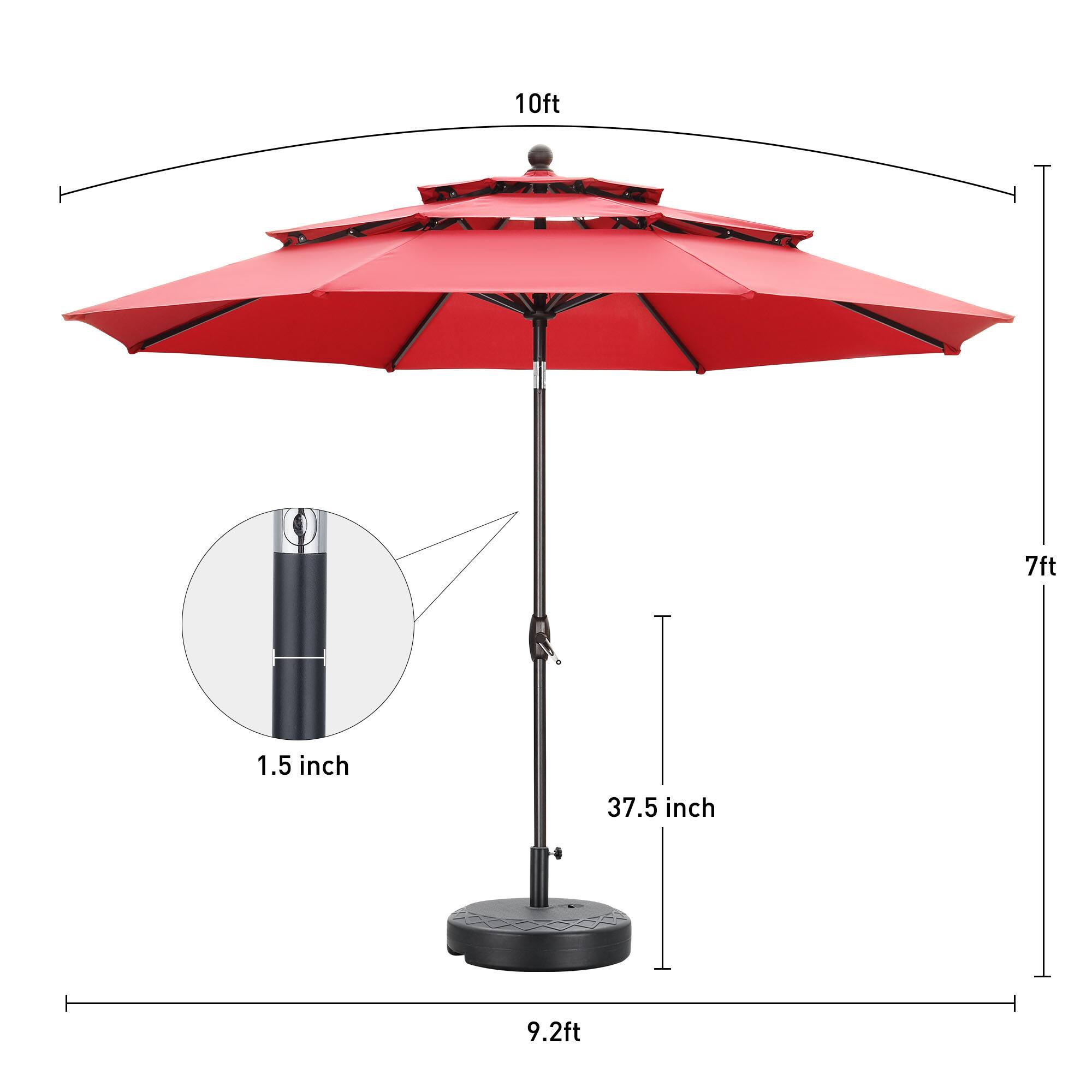 10ft, 7ft, 1.5 inch, 37.5 inch, 9.2ft