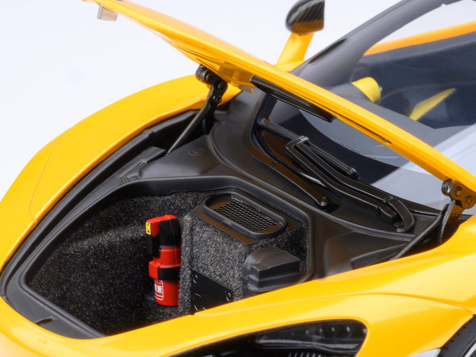 Alt View 2. Autoart - McLaren 720S Volcano Yellow with Black Top and Carbon Accents 1/18 Model Car by Autoart.