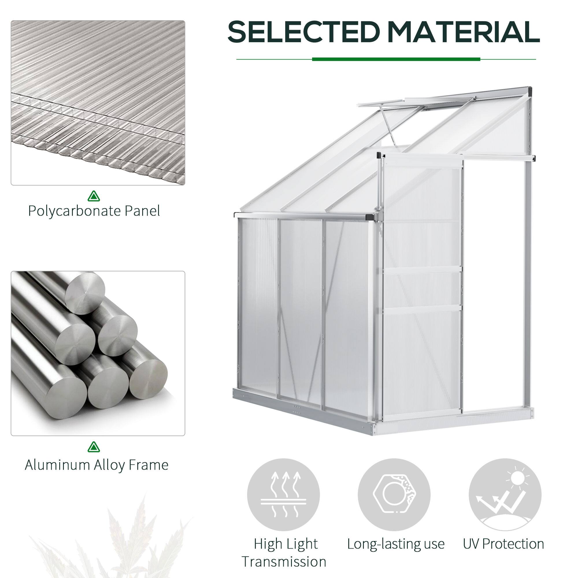 SELECTED MATERIAL
Polycarbonate Panel
Aluminum Alloy Frame
High Light Transmission
Long-lasting use
UV Protection