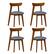 Front. Costway - Wood Dining Chairs Set of 4 with Rubber Wood Frame Padded Seat & Curved Backrest - Walnut + Gray.