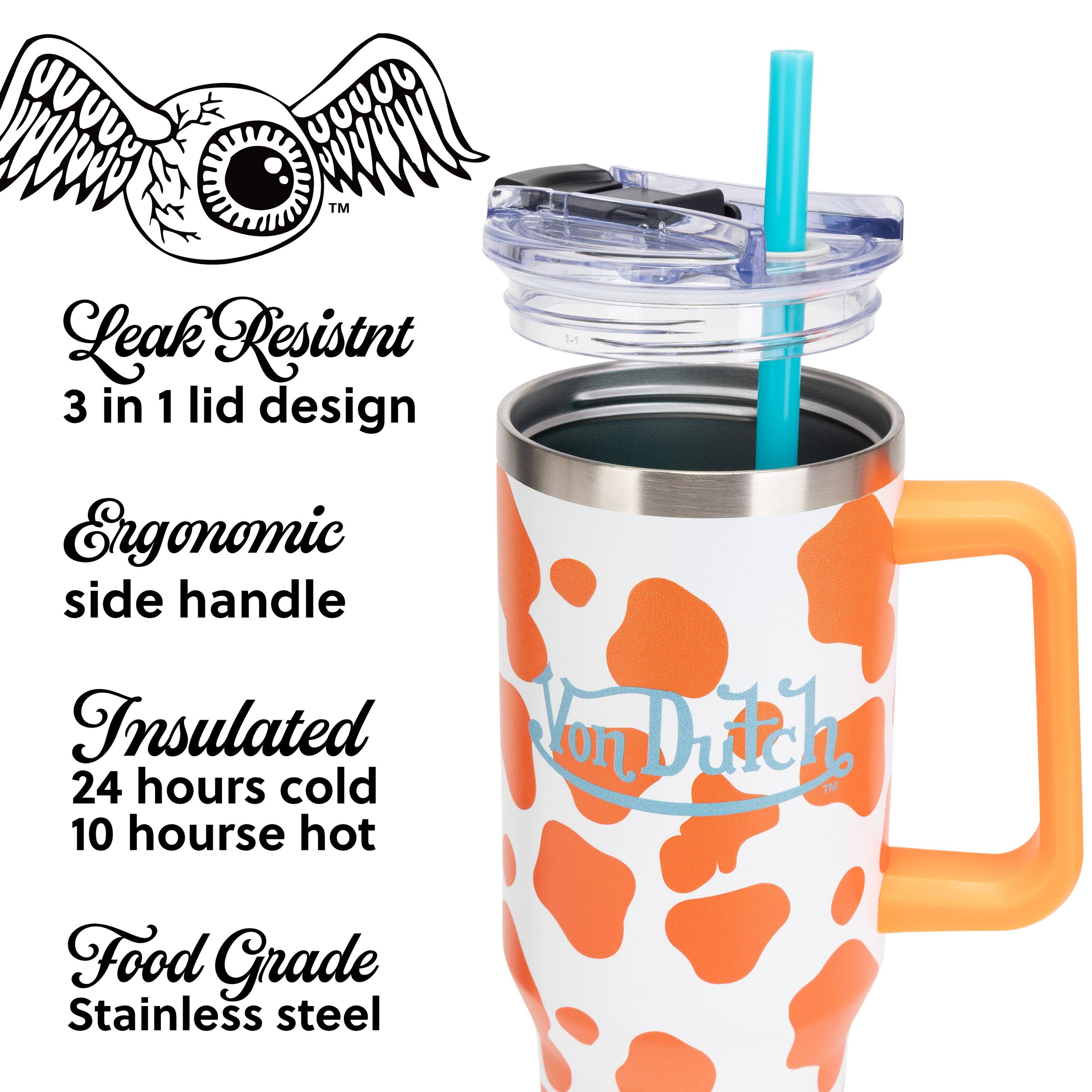 Leak Resistant  
3 in 1 lid design  
Ergonomic side handle  
Insulated 24 hours cold 10 hours hot  
Food Grade Stainless steel