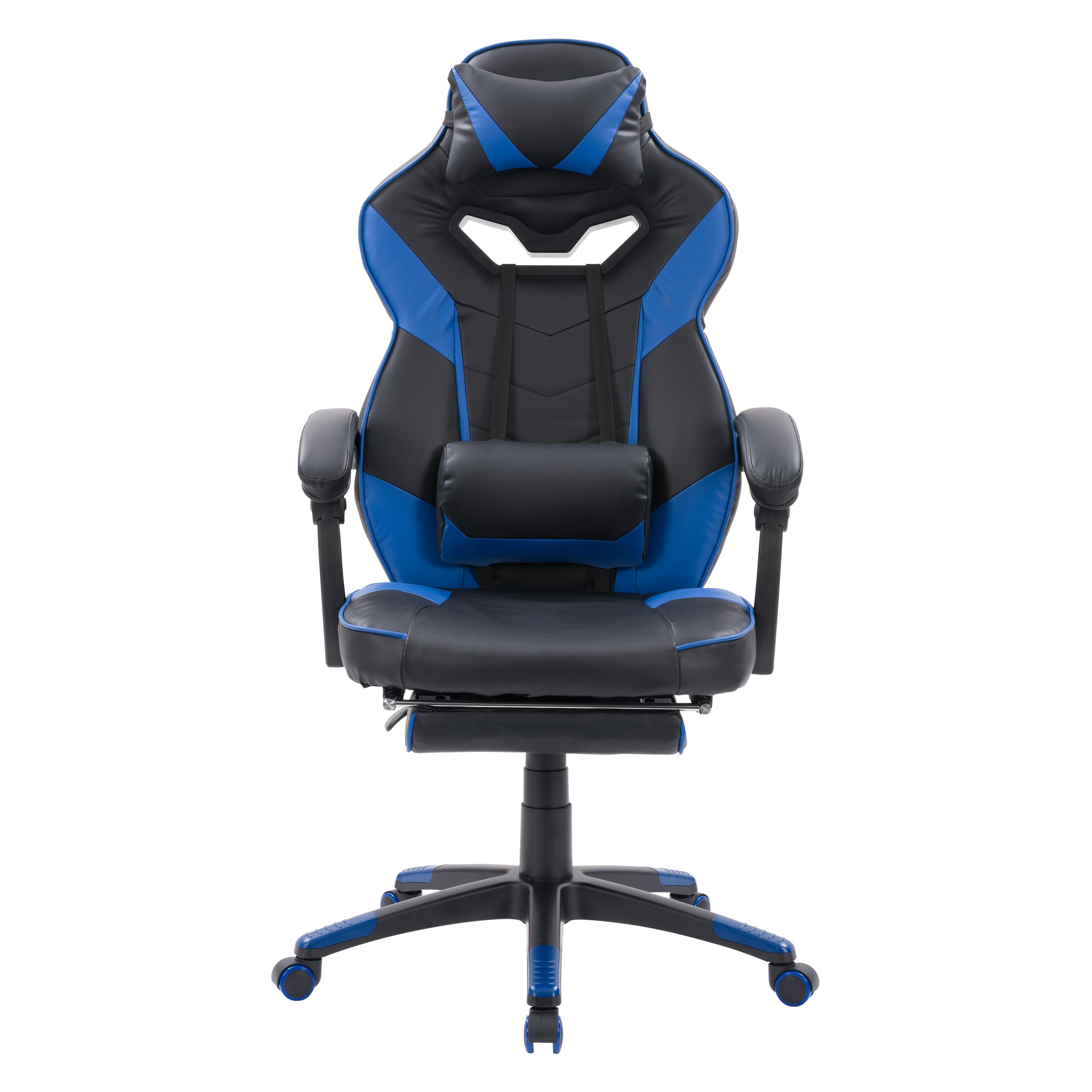 Front. CorLiving - Doom Gaming Chair - Black and Blue.