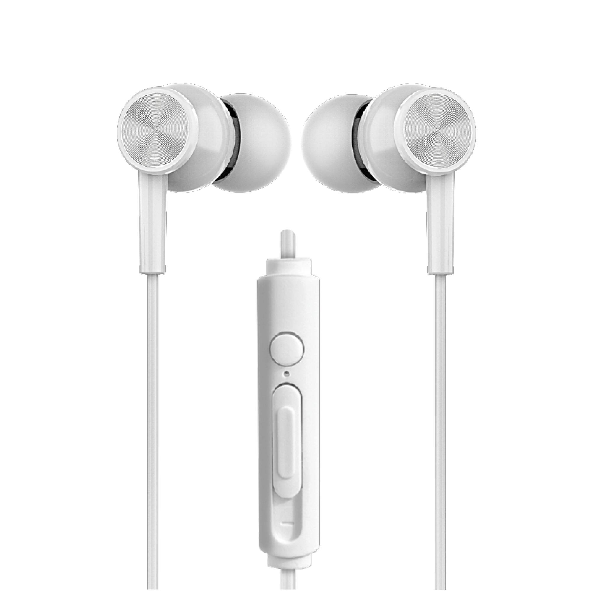 Front. Xyst - 3.5mm Stereo In-Ear Earbuds with Microphone - White.