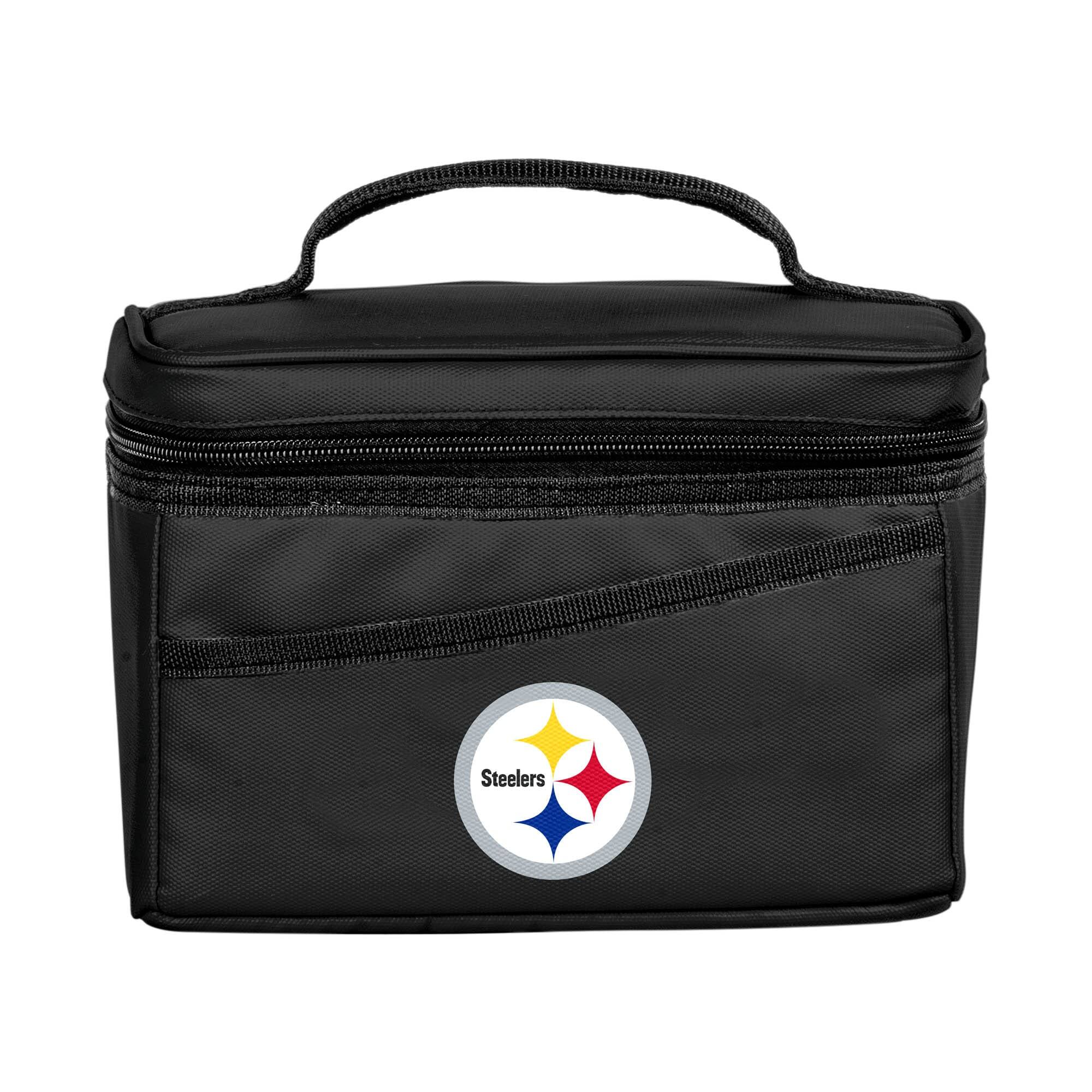 Front. Logo Brands - Pittsburgh Steelers 6-Can Flex Cooler - Black.