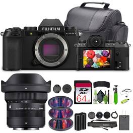 Fujifilm - X-S20 Mirrorless Camera Body + Sigma 10-18mm f/2.8 DC Contemporary Lens - Black