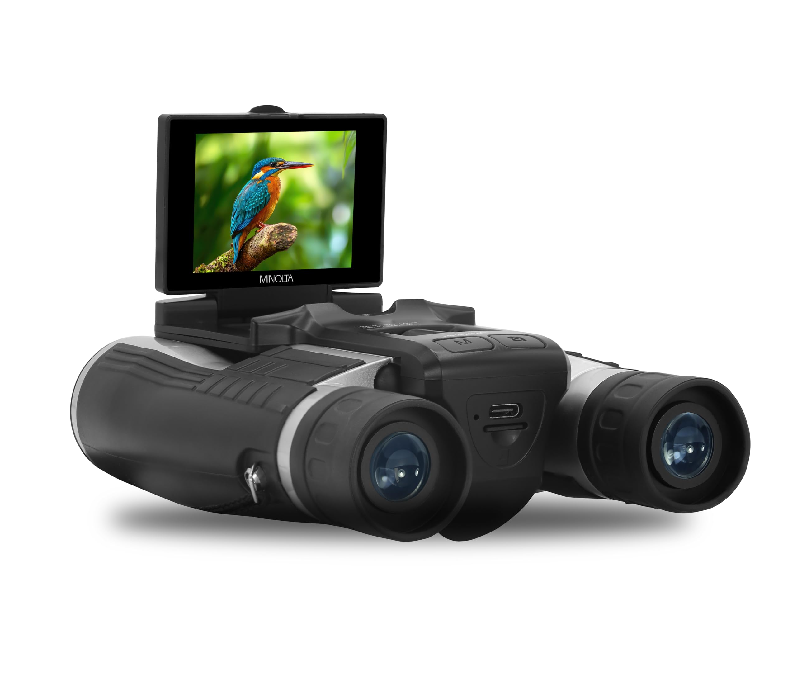 Angle. Minolta - Minolta 12x32 Digital Binoculars - 4K UHD Video Camera, 48MP Photo, 8X Digital Zoom.
