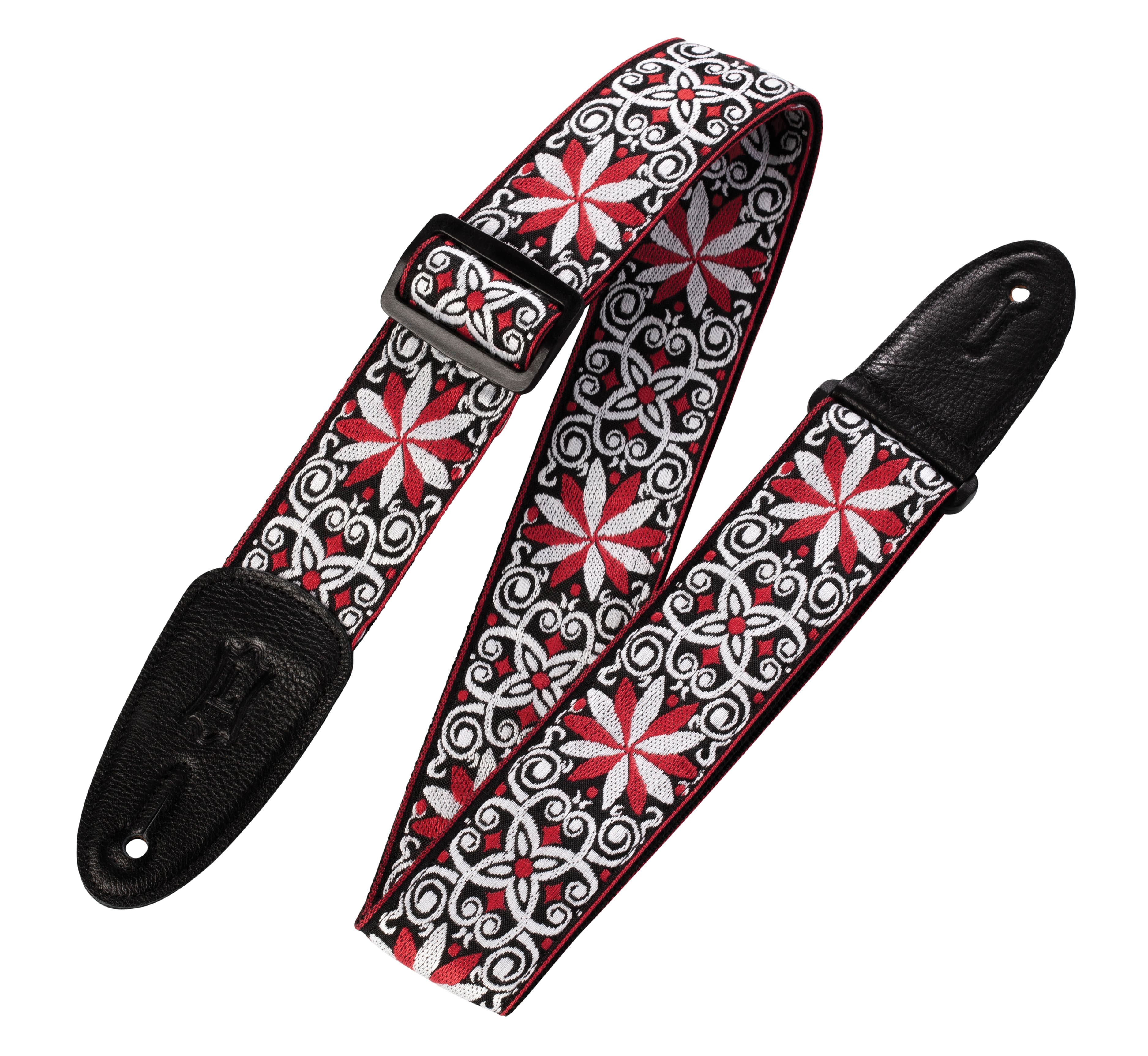 Levy's Leathers - 60s Hootenanny Jacquard Weave Guitar Strap, Print Series - 2 inch. Wide - Floral Red price history on PriceWatchPro