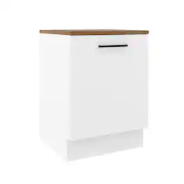 Madesa - Hazel Kitchen Storage Base Cabinet with Adjustable Feet 23"L - White