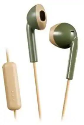 Front. PopMarket - JVC HAF19MGC Vintage Earbuds IPX2 Sweat Proof Includes Mic & Remote (Green) - HEADPHONES - Multicolor.