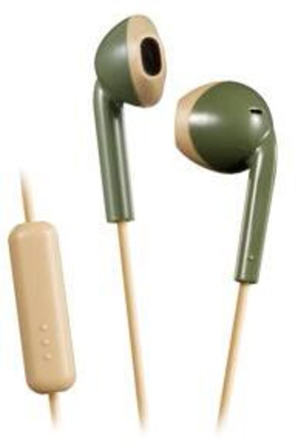 Front. PopMarket - JVC HAF19MGC Vintage Earbuds IPX2 Sweat Proof Includes Mic & Remote (Green)   - HEADPHONES - Multicolor.