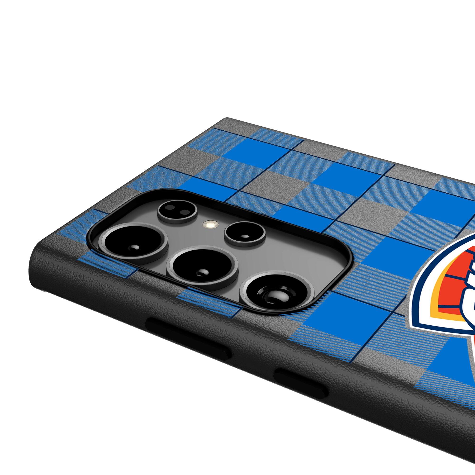 Alt View 3. Keyscaper - Oklahoma City Thunder Plaid Galaxy Magnetic Bump Case - S24 - Black.
