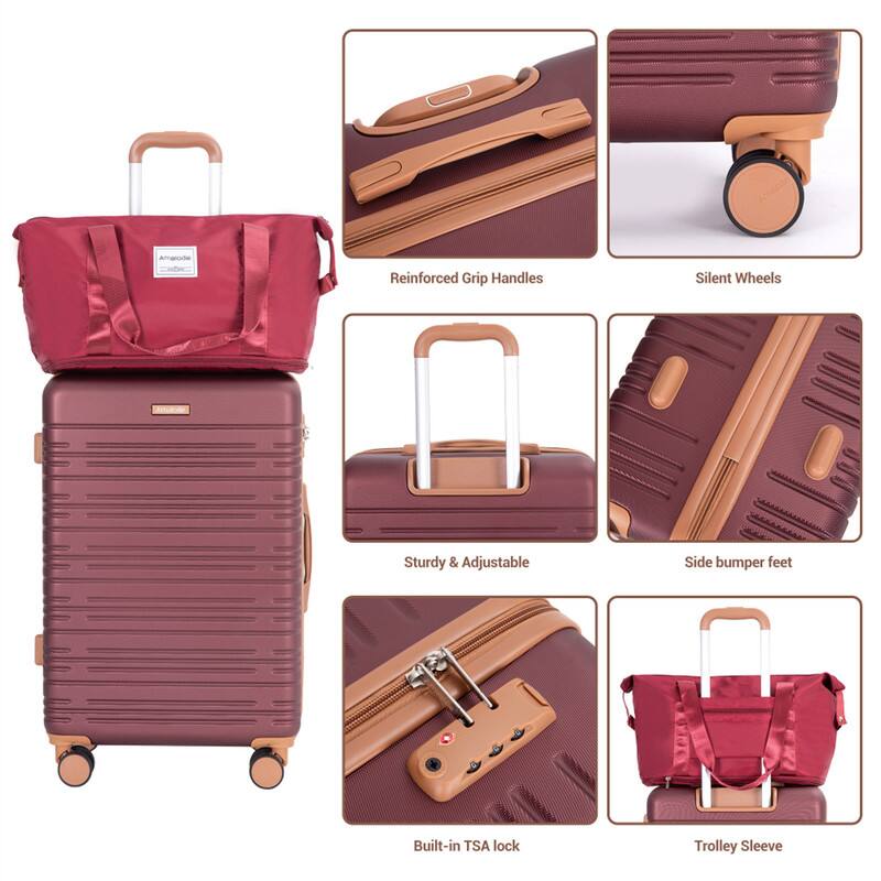 - Reinforced Grip Handles
- Silent Wheels
- Sturdy & Adjustable
- Side bumper feet
- Built-in TSA lock
- Trolley Sleeve
