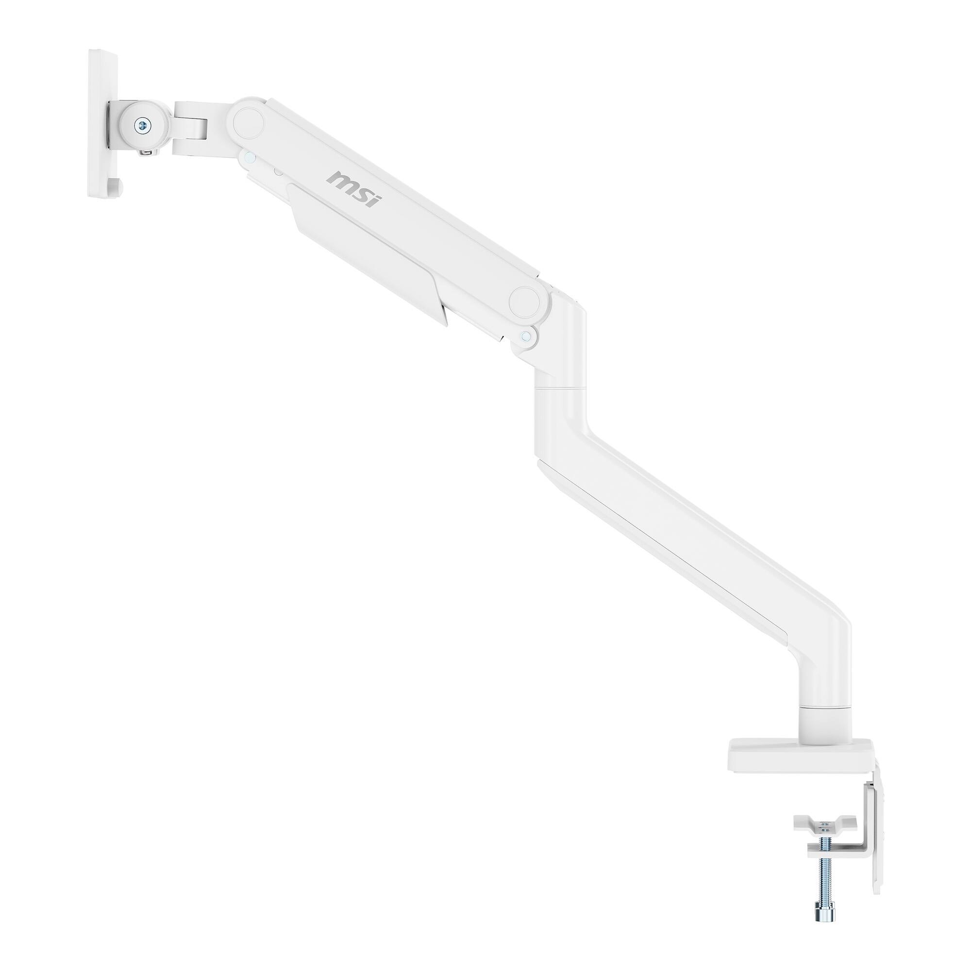 Alt View 6. MSI - MAG MT201W Single Monitor Arm – Adjustable Desk Mount, VESA Compatible, 17–49in, 44 lbs Capacity, Clamp & Grommet - Matte White.