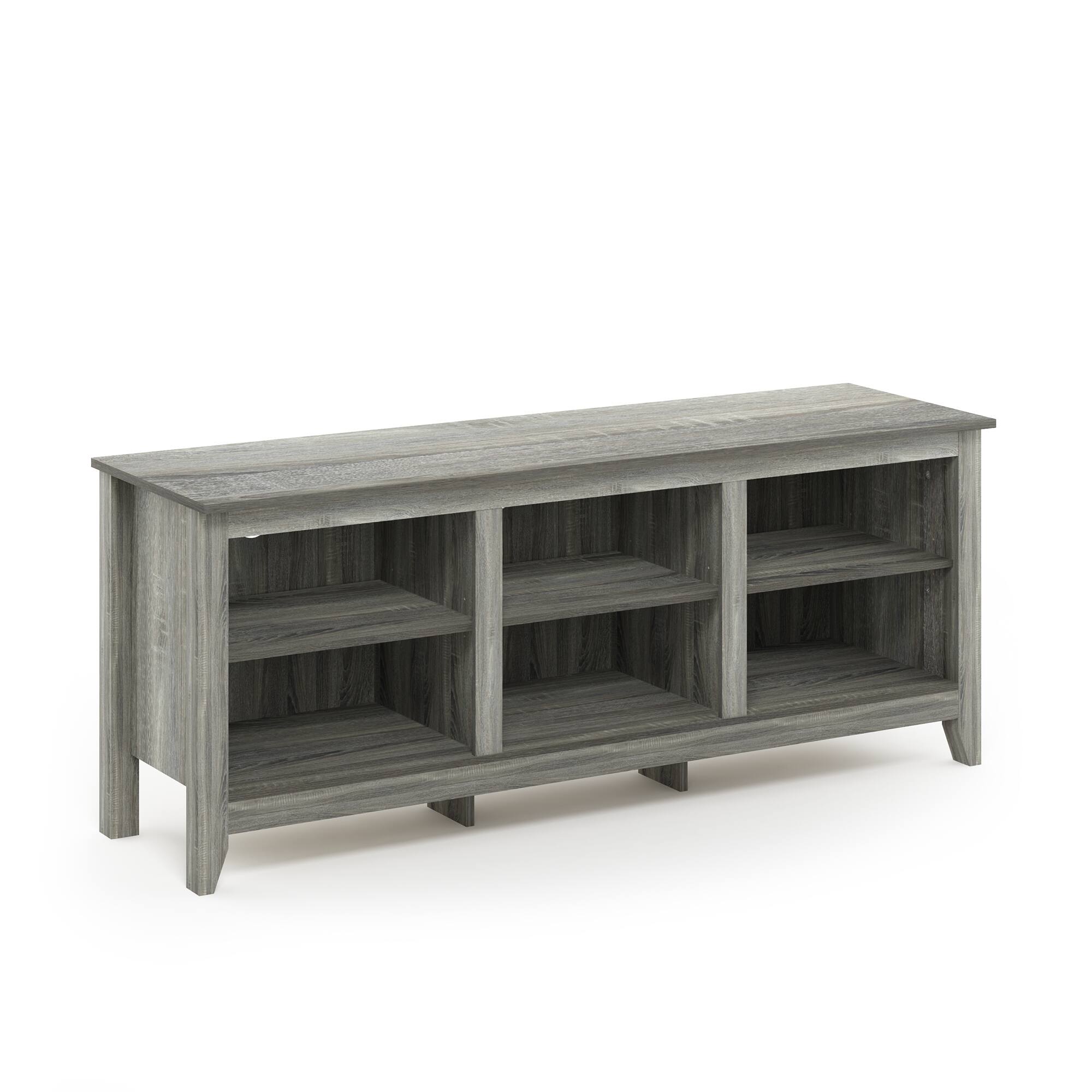 Alt View 4. Furinno - JENSEN TV Stand, TV Entertainment Center with Shelves, TV Console, for TV up to 60 Inch, for Living Room, Bedroom - Grey Oak.