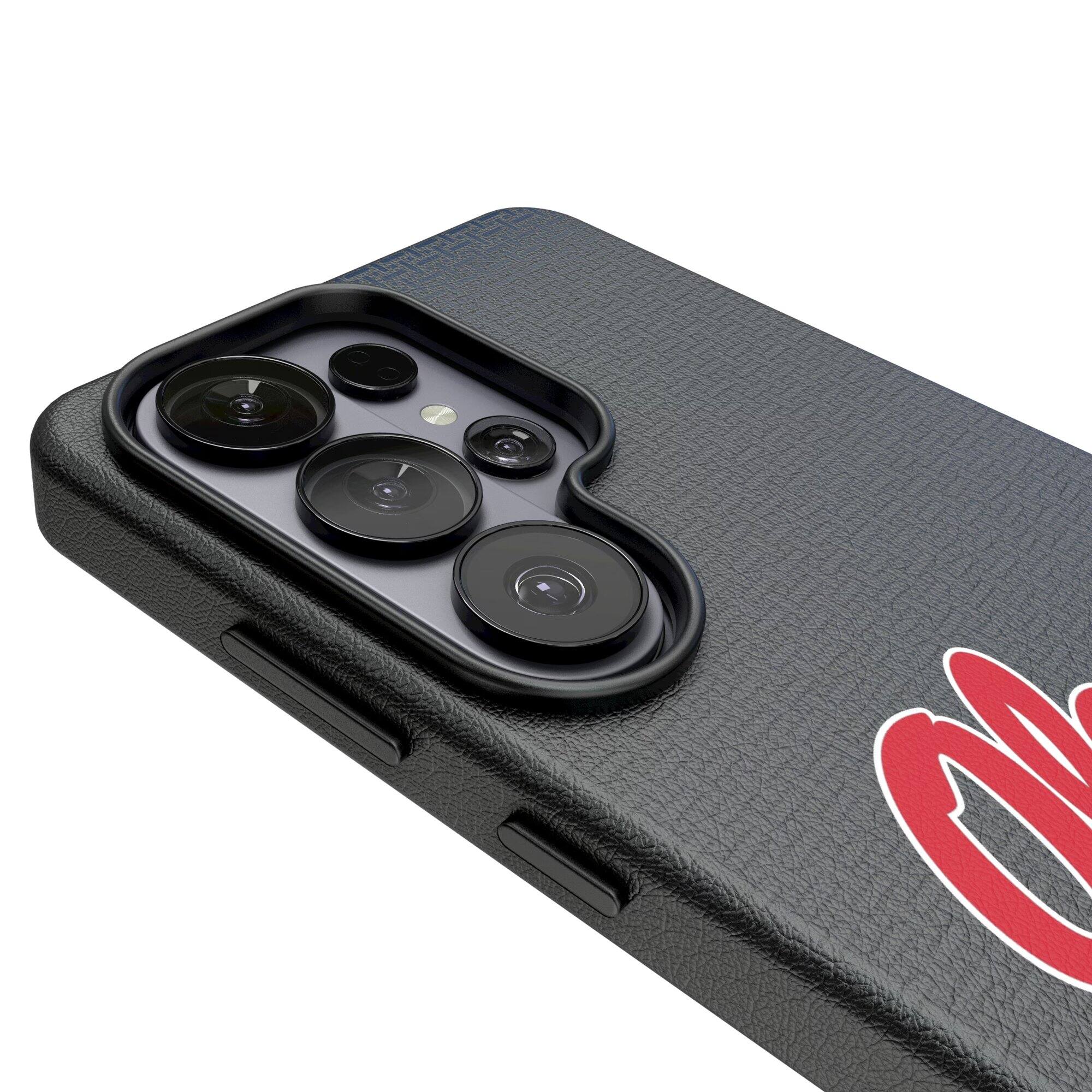Alt View 2. Keyscaper - Ole Miss Rebels Linen Galaxy Magnetic Bump Case - S25 - Black.