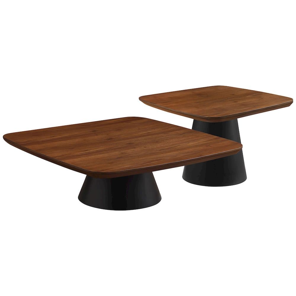 Coaster Co. of America - Eason 2-piece Coffee Table Set Walnut and Black - Brown